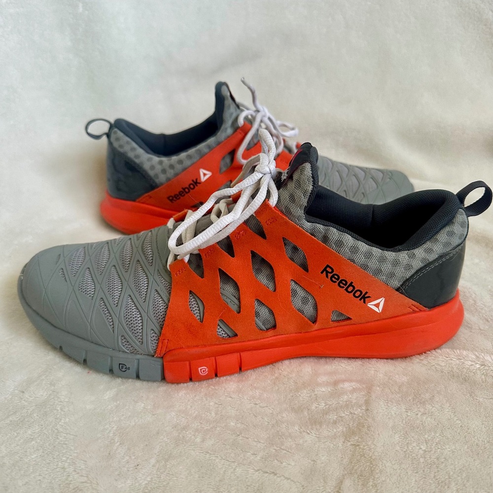 Reebok ZRX TR Men's Cross Training Shoes Size 10.5 Grey Orange‎ Cage Sneakers